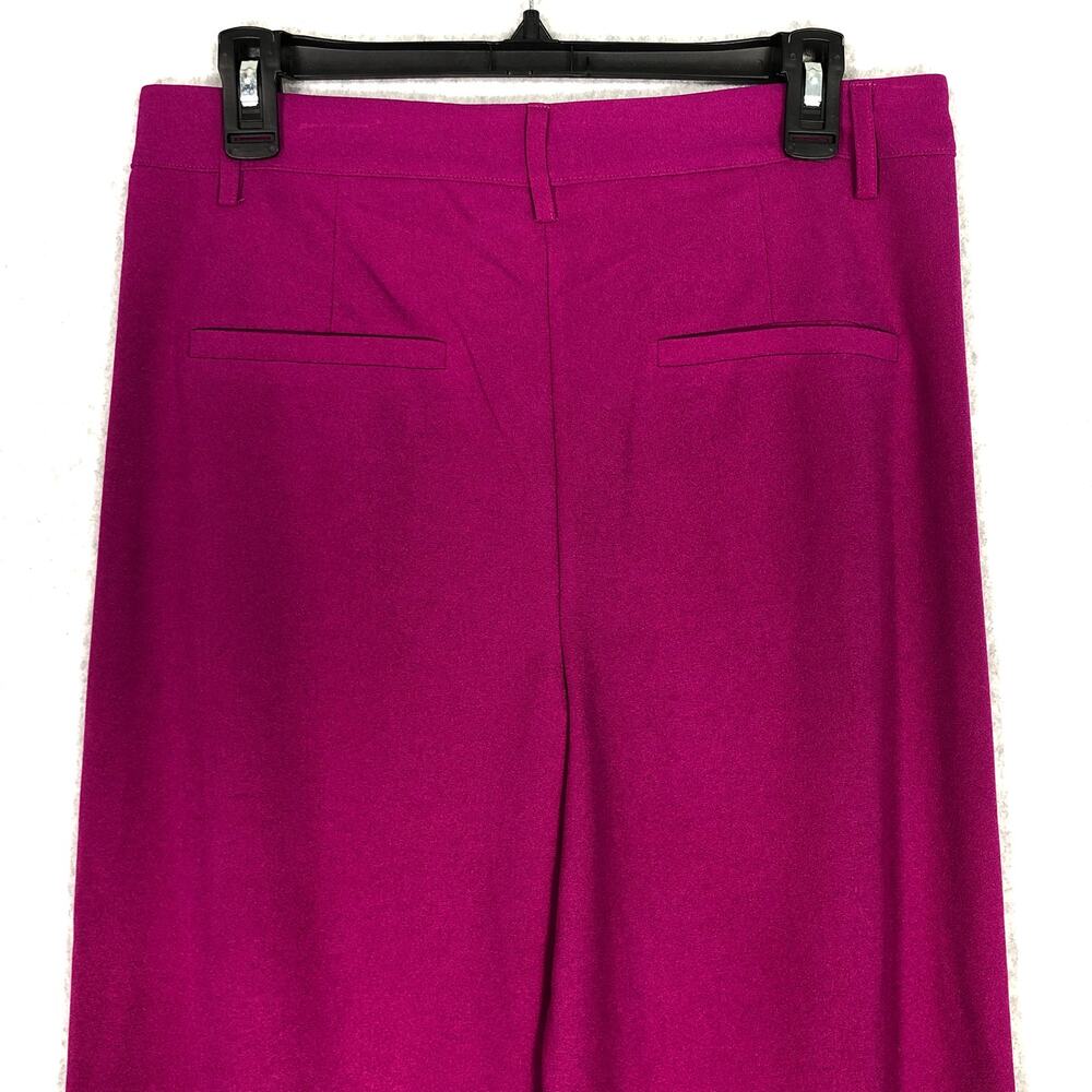 Happily Gray Pants Juniors Size 7 Purple Pink Wide Leg Trouser Pleated Slit Corp - Picture 5 of 10